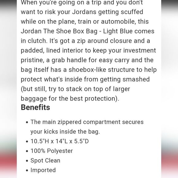 Jordan Jumpman Air Jordan Shoe Box Bag- Light Blue - Picture 9 of 12